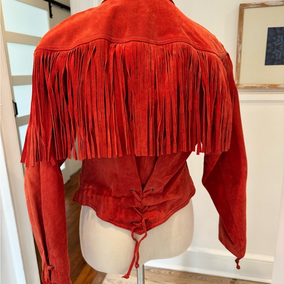 Wilson Red Suede Fringed Blazer - Picture 4 of 10